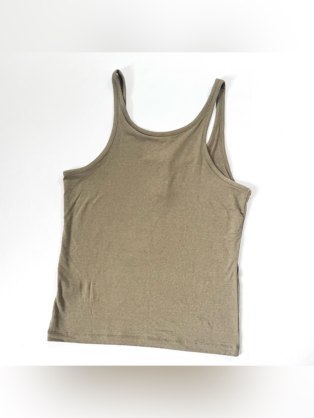 New J. Crew Women’s Stretch Linen Blend Henley Tank Top in Olive Green (Large) - Picture 8 of 8